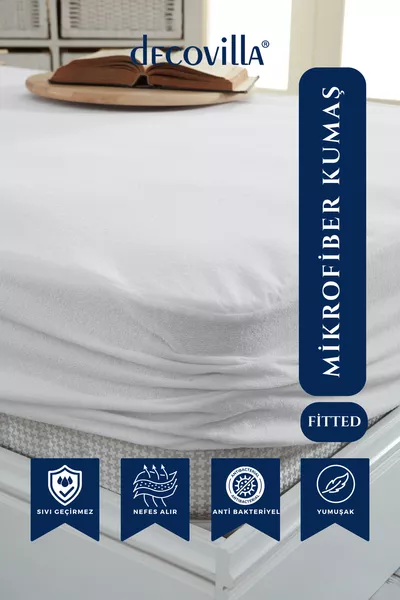 Proteggimaterasso Impermeabile con Angoli Adatti Micro Fit, Lenzuolo Bianco