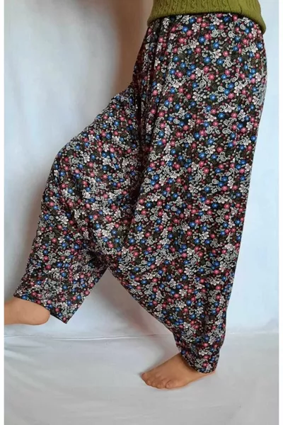 Floral Traditional Jersey Women's Pleated Trousers