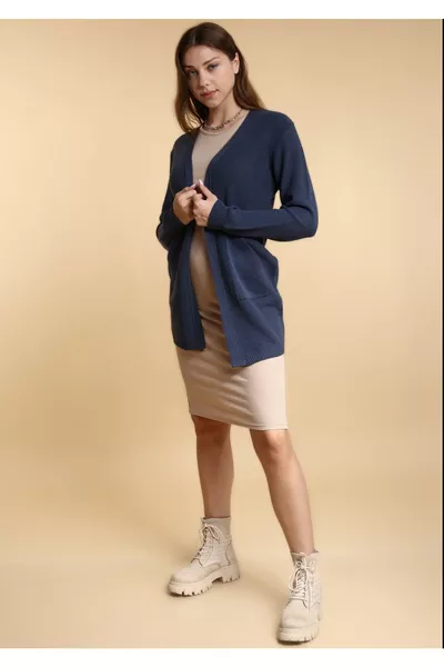 Women's Oil Blue Seasonal Knit Cardigan