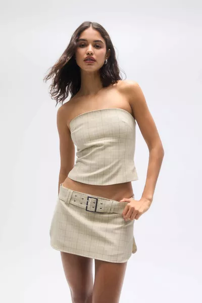 Checkered shorts skirt