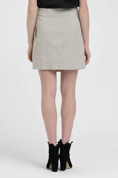 Женская бежевая жаккардовая юбка с запахом BEIGE