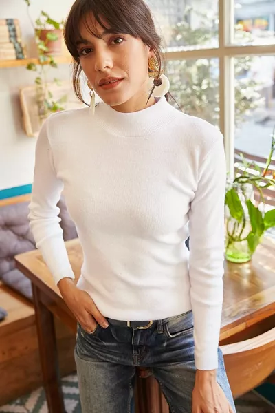 Chemisier camisole demi-pêcheur blanc pour femmes 