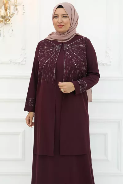 Şükran Abendkleid Burgund