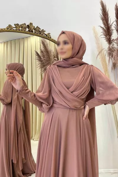 Луксозни, семпли, стилни, джанджан, шифон, хиджаб вечерни рокли