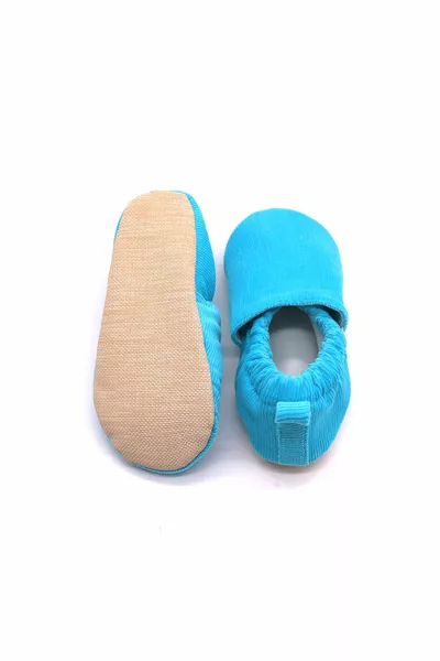 Бирюзовый бархат Хлопок Нескользящие Детские Пинетки Первого Шага