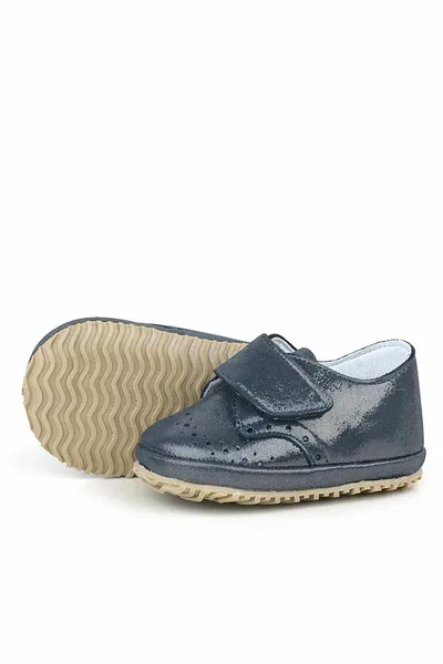 Babyschuhe aus echtem Leder mit Glitzer und Velcro