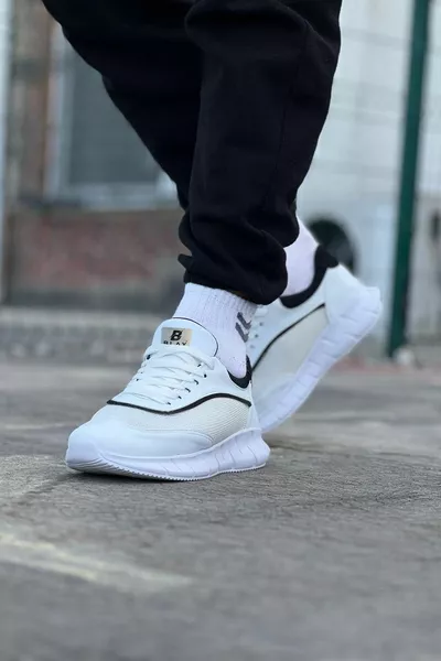 Feminine Touch  Weiß Schwarz Strick Herren Sneakers