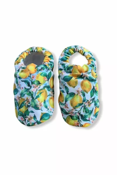 Stivaletti con motivo limone bianco per bambini