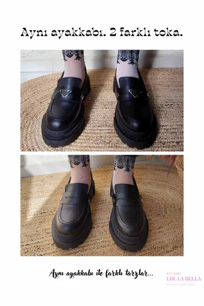 المرأة 2 مختلفة أبازيم الجلد براءات الاختراع الجلود أحذية الكسول الأسود العودة إلى المدرسة