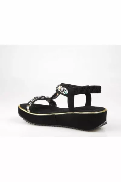 -2 Sandales rembourrées avec semelle noire pour femmes