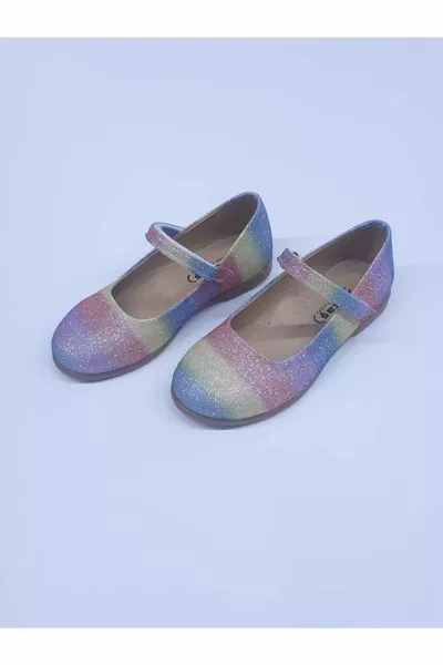 الفتيات الفيلكرو الملونة بريق الباليه الشقق