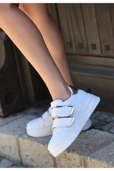 Alya White Skin Gold Hologram Sneakers