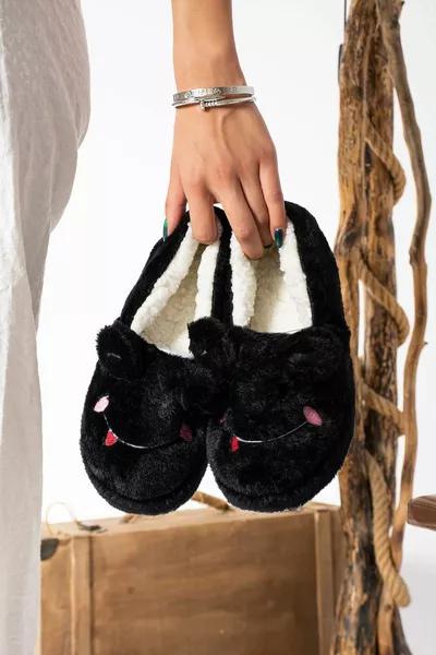 الشتاء الريش عدم الانزلاق وحيد لينة محكم الضفدع مطرزة المرأة أحذية المنزل النعال