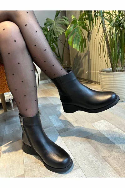 Barry Естествена кожа Черен цвят Къси дамски ботуши