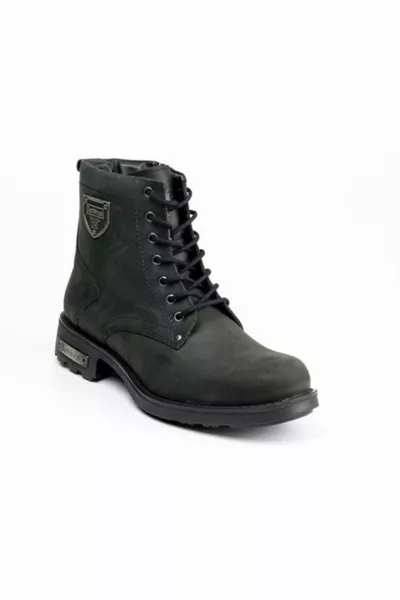  Zwarte nubuck laarzen van echt leer voor heren