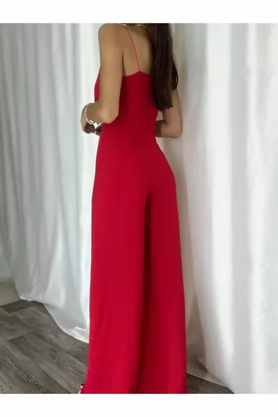 أحمر بسط كريب النسيج حزام مزدوج الصدر طوق طويل مساء اللباس بذلة  