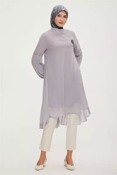 Evening Dress Tunic  Grey