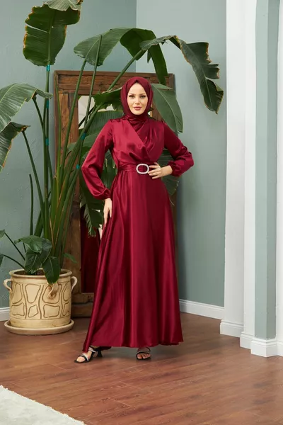 Asil Satin Abiti da Sera - Borgogna