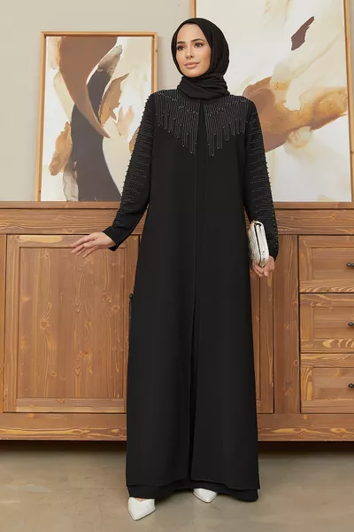 Вечерни рокли големи размери Serra - черно