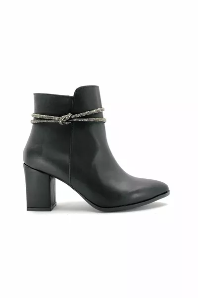 Feles Ankle Knot Stone Low-Cut Classic Damen Stiefel SCHWARZ