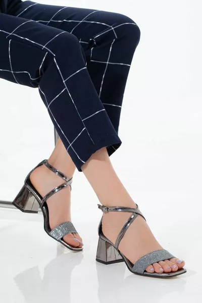 Dames Avondjurk Schoenen met Korte Hakken Platinum Mirror