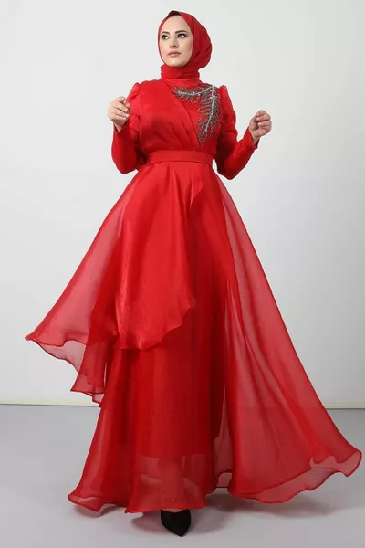 حجر الأورجانزا مساء اللباس الأحمر