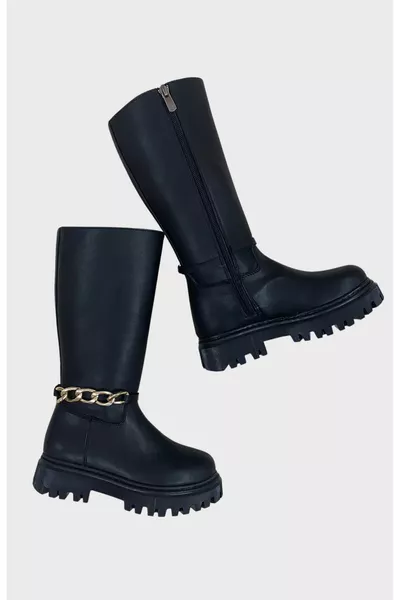 Kette Mädchen Stiefel - Schwarz