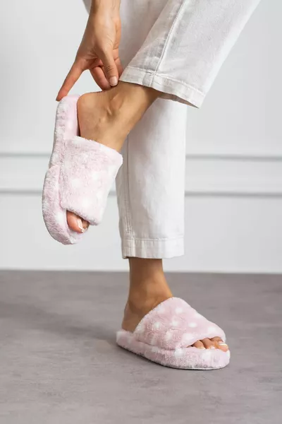 Modafrato البولكا منقط في الهواء الطلق المرأة منزل النعال الشتاء النعال نعل صامت