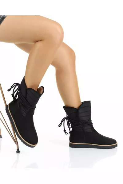 أسود من جلد الغزال العلوي المظلة النسيج أحذية الثلج للماء