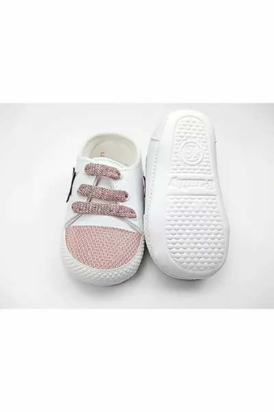 Роскошные розовые кожаные ботильоны с узором звезды Туфли для малышей