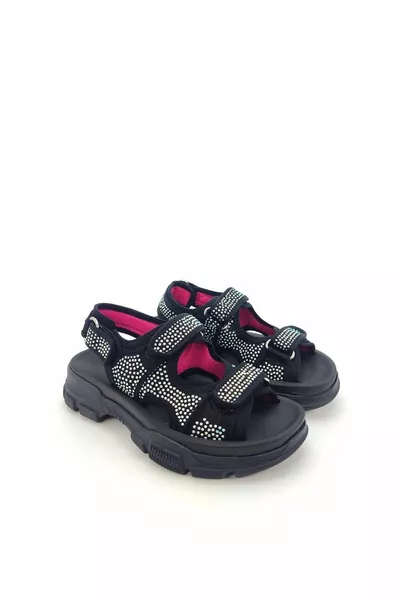 باسيو صندل نسائي أسود الكتان