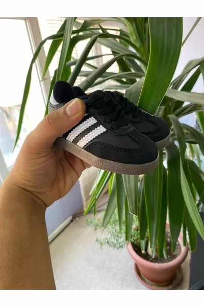 أسود - أبيض أحذية رياضية للأطفال للجنسين أحذية رياضية جلدية صناعية