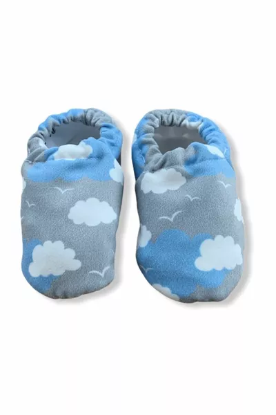 Baby Blue Cloud Patterned Booties