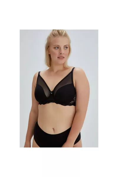  حمالة صدر بتغطية كاملة لتجميع منطقة الصدر - أسود