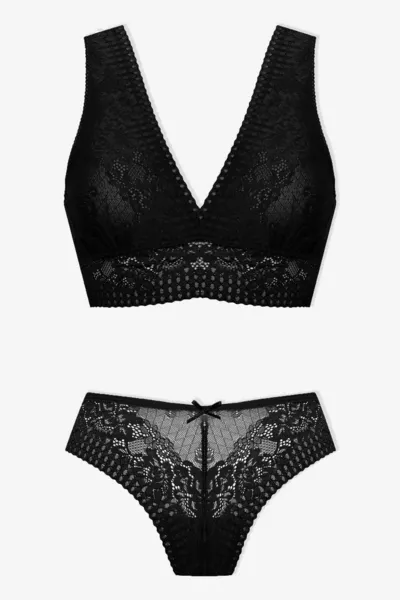 طقم صدرية نسائية بدانتيل وأحزمة عريضة