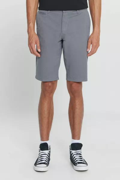 Short chino casual pour homme gris slim fit à coupe étroite en coton  % armuré