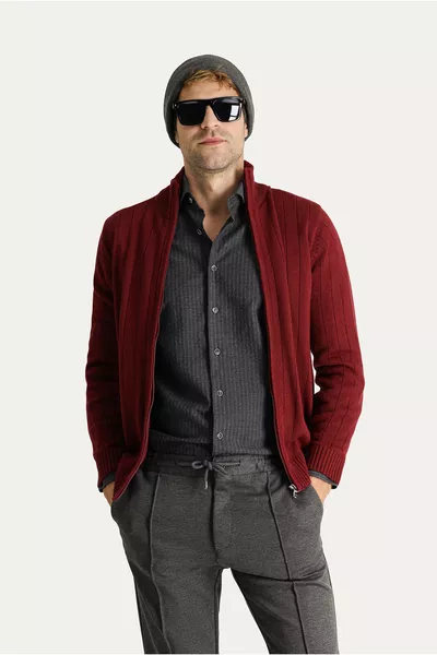 Cardigan in maglia con cerniera
