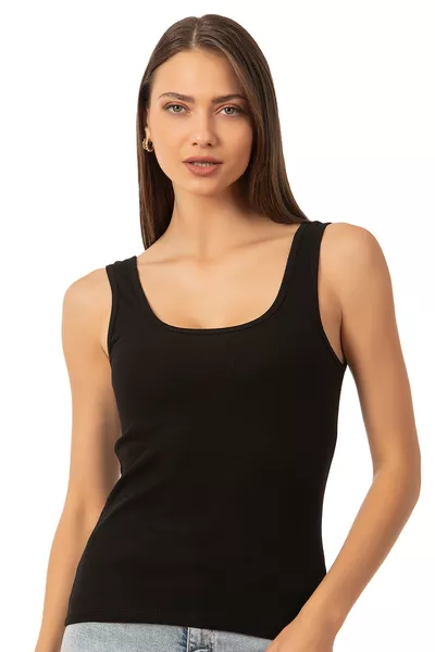 أوزكان  قميص نسائي محبوك من القطن الناعم، قابل للتمدد، مريح، سميك، بحمالات، كنزة محبوكة