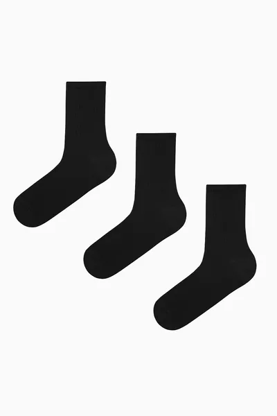 جوارب كرة المضرب السوداء للرجال، مجموعة من 3