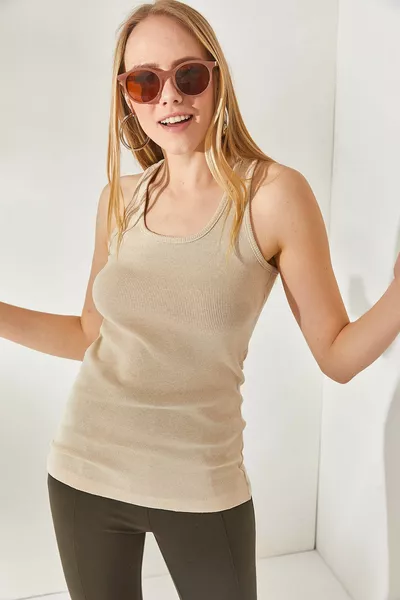 Женская майка из длинного трикотажа с узором Stone 