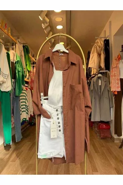 Chemise en lin oversize pour femme Nouvelle saison Chemise d'été en lin