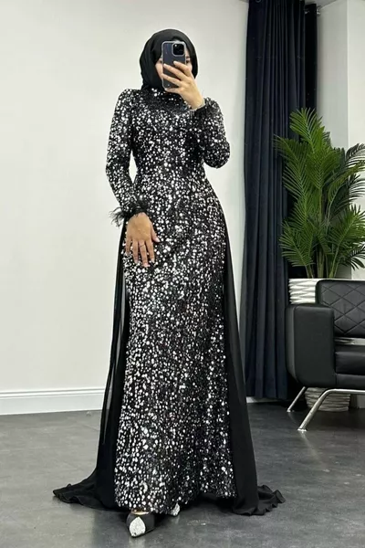 سانيم مساء اللباس رمادي