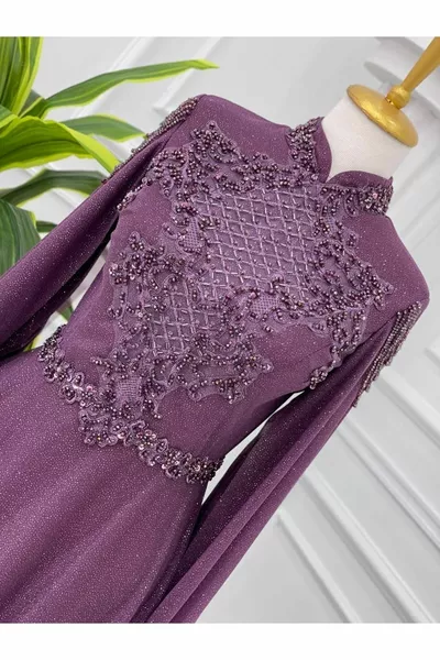-фиолетовые блестящие вечерние платья
