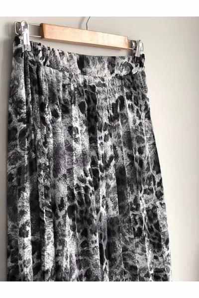 Women's Black Leopard Print Elasticated Mother Skirt