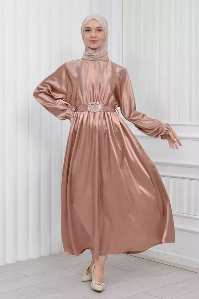 الساتان مولانا تصميم حزام الحجاب اللباس مساء اللباس