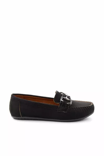 Black Suede Women's Loafer Shoes 
