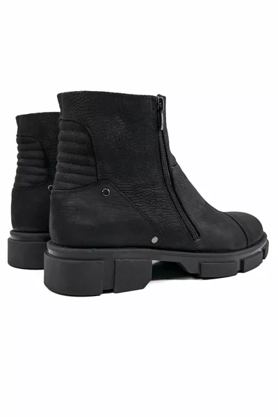 Набук Кожен цип Черни Мъжки Ежедневни Ботуши kz