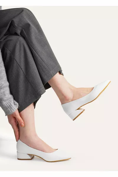 White Skin Women's Ballet Flats