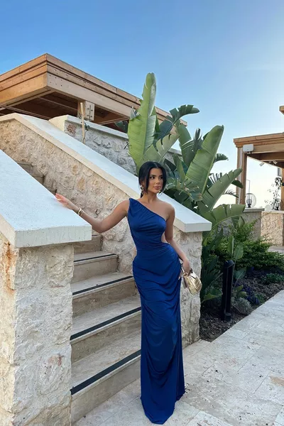 Saks Chain Detail Strapless Dress 