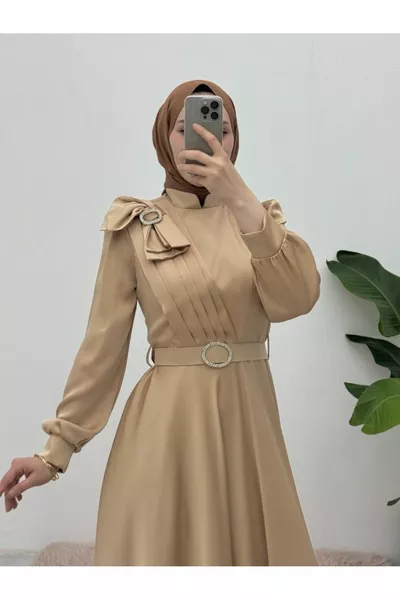 بروش القوس الحجر حزام الساتان مساء اللباس